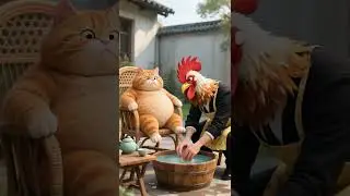 kucing masak ayam bersama si sapi #animasi #animasilucu #kucing #masak #fyp #lucu