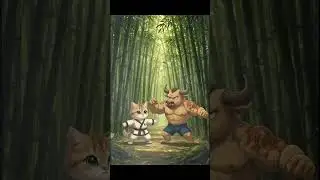 Kung Fu Cat vs Buffalo #shorts  #KungFuCat #BuffaloFight  #MartialArts