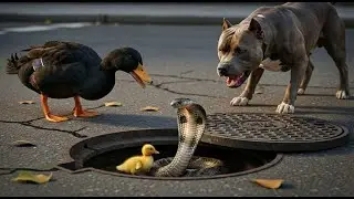 Animal Rescue: Hero Dog Helps Panic Mother Duck Save Her Trapped Babies!