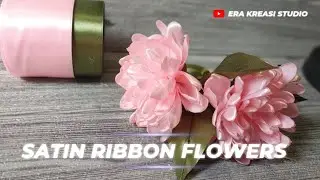 Cara mudah membuat bunga dari pita satin || How to make satin ribbon flowers easy