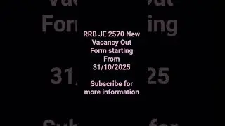 RRB JE New Vacancy Out #rrb #rrbje #rrbrecruitment #rrbupdate #rrbshorts