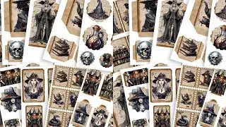 Gothic Halloween Witch Junk Journal Ephemera Kit: Mystical Printables & More!