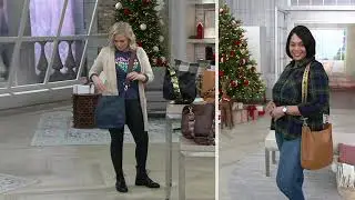 AHDORNED Large Faux Leather Crossbody with Extra Strap on QVC