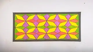 Rectangle design drawing | Tessellation art 