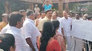 புதுக்கோட்டை விஜய ரகுநாதன் தொண்டைமான் மணிமண்டபம் கட்டும் பணியினை ஆய்வு செய்த அமைச்சர்கள்.