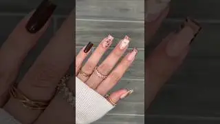 Gel nails extensions with brown #nails #newtread #design #tread #nailart