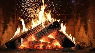 Slow Fireplace Flames 🔥 Steady Fire Motion & Ambient Sound | 1 Hour Full HD