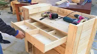 Best Projects For Your Kitchen // How To Make Gas Stove Shelves With Modern Drawers From Old Pallets