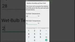 Relative Humidity and Dew Point - Weather Data Calculators - Nautical Calculator for Android