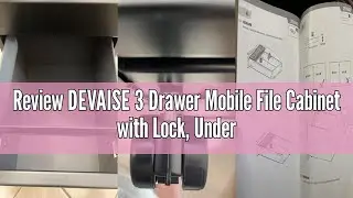 Review DEVAISE 3 Drawer Mobile File Cabinet with Lock, Under Desk Metal Filing Cabinet for Home Offi