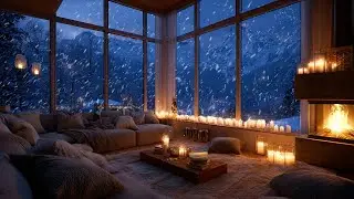 Peaceful Winter Soundscape ❄️ Fireplace Sounds and Snowfall for Sleep and Focus
