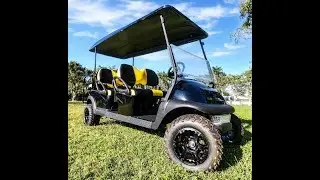 Golf Cart | 6 Passenger Black & Yellow | Club Car | Miami Golf Car