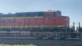 BNSF 7948 Northbound Intermodal coming to a stop to wait for another BNSF Intermodal 