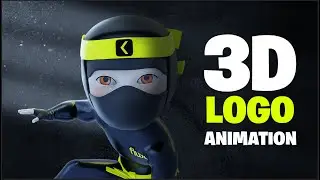 Ninja 3D Animation | FLUX | 3D Logo Animation | Mascot Logo Intro | Blender | Whizzy Studios