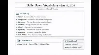 Daily Dawn Vocabulary for CSS & PMSLearn smart. Write better. Think analytically.