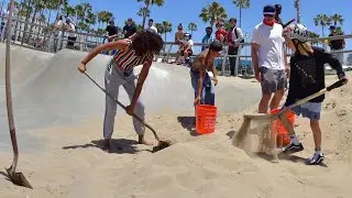 Full Video - Venice Skate Park Clean Up - All Sand Removed