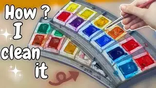 How I Clean My Watercolor Palette | Easy & Satisfying Cleaning Process