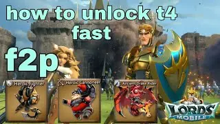 How to unlock t4 fast in lords mobile [f2p]  || [hindi] || lords mobile