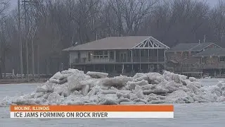 Ice jams forming on Rock River as warm weather thaws ice