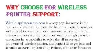 Wireless Printer Technical Support and Help