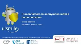 Human factors in anonymous mobile communication (by Svenja Schr&ouml;der)