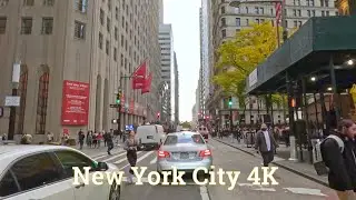 Downtown Manhattan Wall Street Drive | New York City 4K