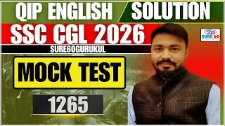 SSC TEST SERIES 2025 I QIP 1265 I ENGLISH BY HARSH SIR
