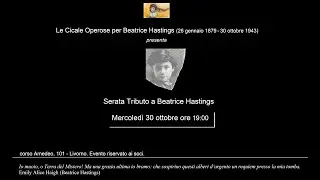Serata Tributo a Beatrice Hastings: ne hanno scritto