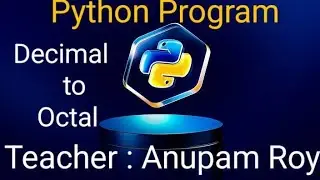 To Convert decimal to octal in python program