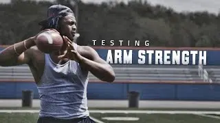 How far can Auburn's new QB, Woody Barrett, throw a football?