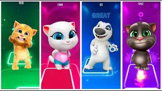 Talking Angela 2 & Talking Tom & Talking Hank & Talking Ginger Coffin Dance Cover in Tiles Hop