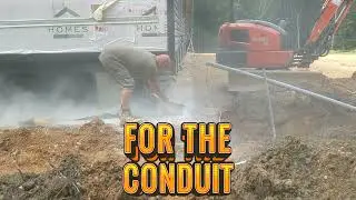 Installing underground electric & Drain line repair 