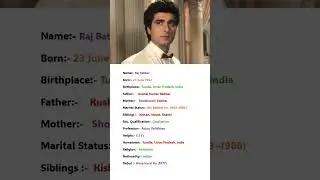 Famous Actor Raj Babbar Biography #shortvideo #shorts #trending #viralvideo #trendingshorts #short