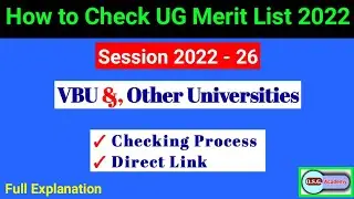 VBU UG Merit List 2022 Released. How to Check Merit List VBU & other Universities. #osgacademy