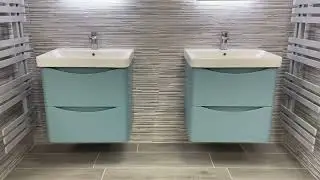 Happi 600mm Wall Mounted Vanity Unit & Basin - Blue Gum (20888)