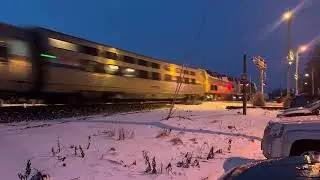 Amtrak 46 50th anniversary heritage unit going thru wauseon Ohio 
