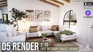 Fast Interior Concept Design in D5 Render 2.10 | Krea AI + SketchUp Workflow