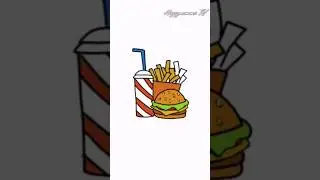 How to draw snacks step by steps tutorial | Easy food drawing #shorts