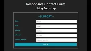 Responsive Contact Form Using Bootstrap