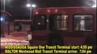 MISSISSAUGA TRANSIT MALTON (timed-test) RUN ON HEAVY SNOW DAY 090128
