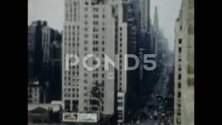 Aerial View New York City Skyline in the 1940S