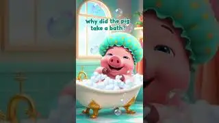 😂 Splish splash! Why did the pig take a  bath? Because it was hogwash 🐷More giggles on LOL 4 Kidz!