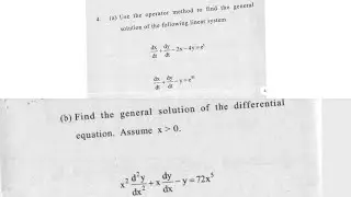 Bsc Hons Maths 1st year sem 2 Ordinary Differential Equations (ODE) PYQs solved Question 4 a and b