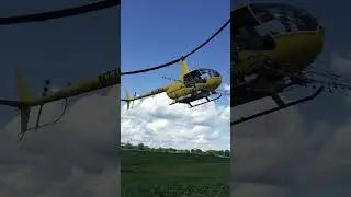 R44 crop duster tail wind take off #cropdusting #helicopter #r44