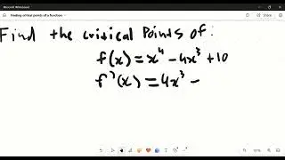 Finding the critical points of a function