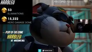 HARBLEU HAMMOND GOD! 53 ELIMS! POTG! [ OVERWATCH SEASON 20 TOP 500 ]