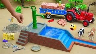 diy mini tractor making Real Hand Pump Working Project | using bricks | Village Water |@topminigear