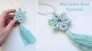 Macrame star/Step By Step Macrame Star Wall Decor Tutorial ✨