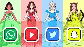 Social Network Style/ Disney Princesses Costume/ Paper Doll Dress Up - Barbie Story & Crafts