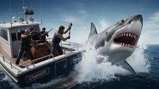 GIANT Great White Shark Attacks Fishing Boat 😱 | Real Ocean Footage Caught on Camera